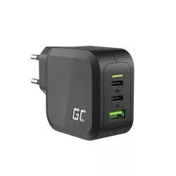   Greencell PowerGaN 65W töltő (2x USB-C Power Delivery 1x USB-A compatible Quick Charge 3.0) - GreenCell