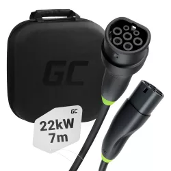   Greencell Type 2 EV elektromos autó töltőkábel 22 kW 7 m Tesla Model 3 S X Y VW ID.3 ID.4 Kia EV6 Hyundai IONIQ 5 Ford Mach-E - GreenCell