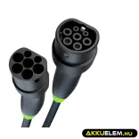 Greencell Type 2 EV elektromos autó töltőkábel 22 kW 5 m Tesla Model 3 S X Y VW ID.3 ID.4 ID.5 Kia EV6 Audi E-Tron Fiat 500e - GreenCell