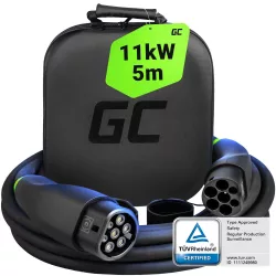   Greencell Type 2 EV elektromos autó töltőkábel 11kW 5m Tesla Model Y 3 S X VW ID.4 Kia EV6 Hyundai IONIQ 5 Ford Mach-E - GreenCell