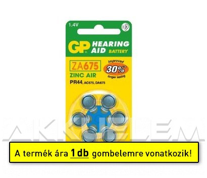 Hallókészülék elem GP ZA675 (ár/db)