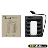 XTAR C4 1,5V Li-Ion akkutölto USB-C kábellel  - CSAK AA
