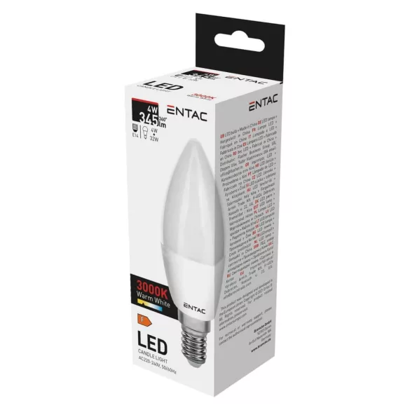 Entac LED Candle E14 4W WW 3000K