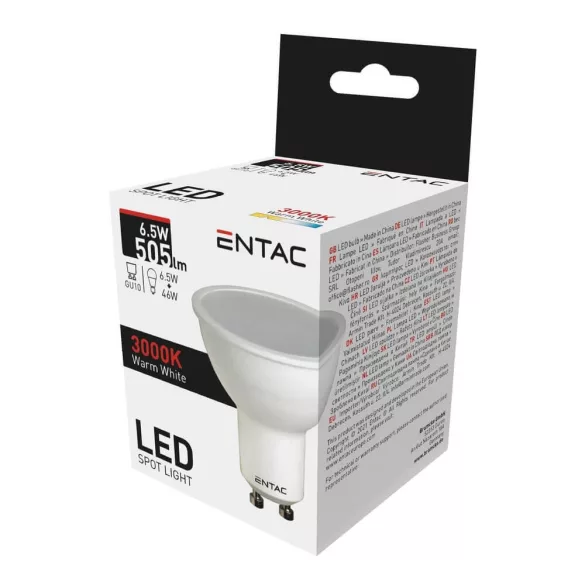Entac LED Spot Wide Angle GU10 6,5W WW 3000K