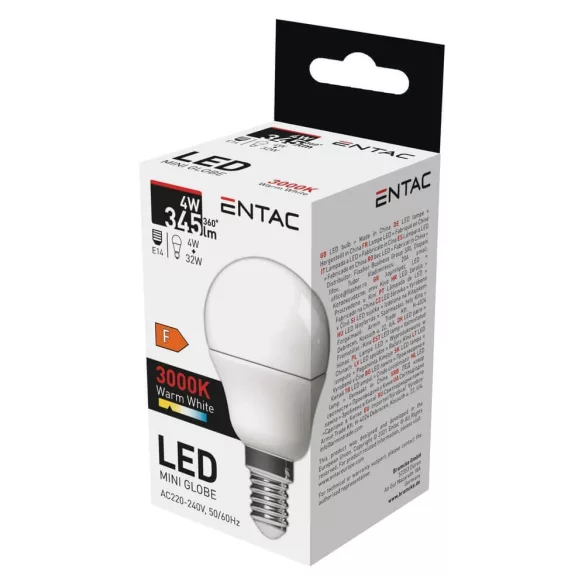 Entac LED Mini Globe E14 4W WW 3000K