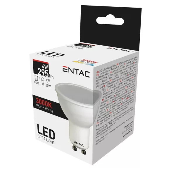 Entac LED Spot Wide Angle GU10 4W WW 3000K