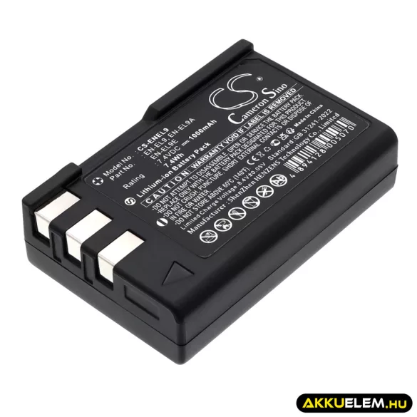 Utángyártott NiKon Kamera Li-ion akkumulátor 7.4V 1000mAh EN-EL9, EN-EL9E, EN-EL9A EN-EL9, EN-EL9E - CameronSino