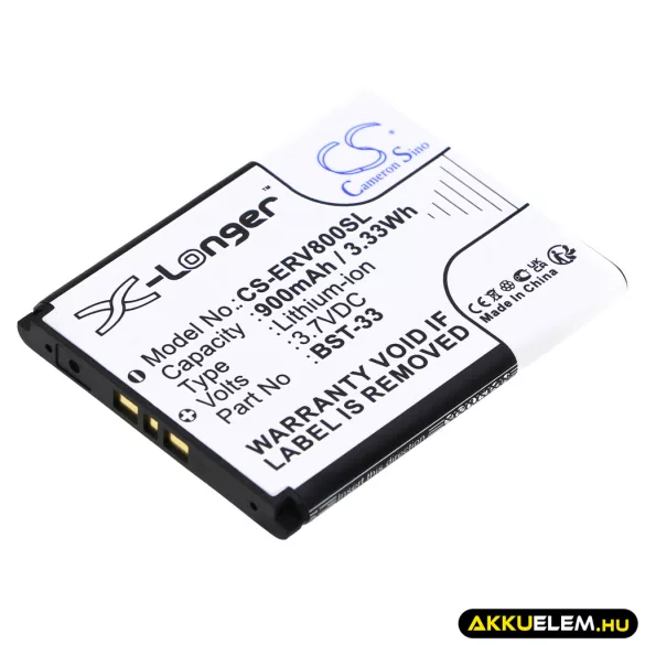 Utángyártott Sony Ericsson mobil Li-ion akkumulátor 3.7V 900mAh BST-33 BST-33 - CameronSino