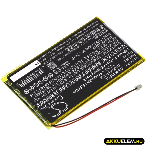 Utángyártott iRiver Médialejátszó Li-Polymer akkumulátor 3.7V 1500mAh DA2WB18D2 DA2WB18D2 - CameronSino