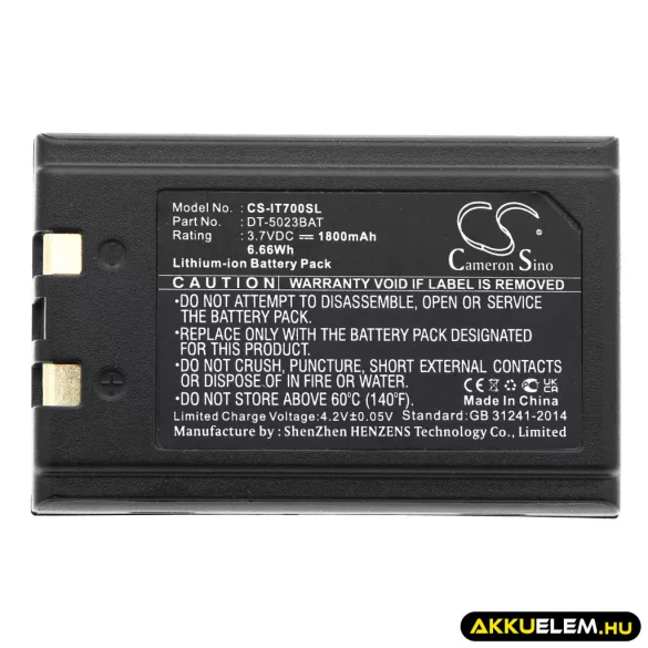 Utángyártott Casio Vonalkód szkenner Li-ion akkumulátor 3.7V 1800mAh DT-5023BAT, DT-5024LBAT, CA50601-1000 DT-5023BAT, DT-5024LBAT - CameronSino