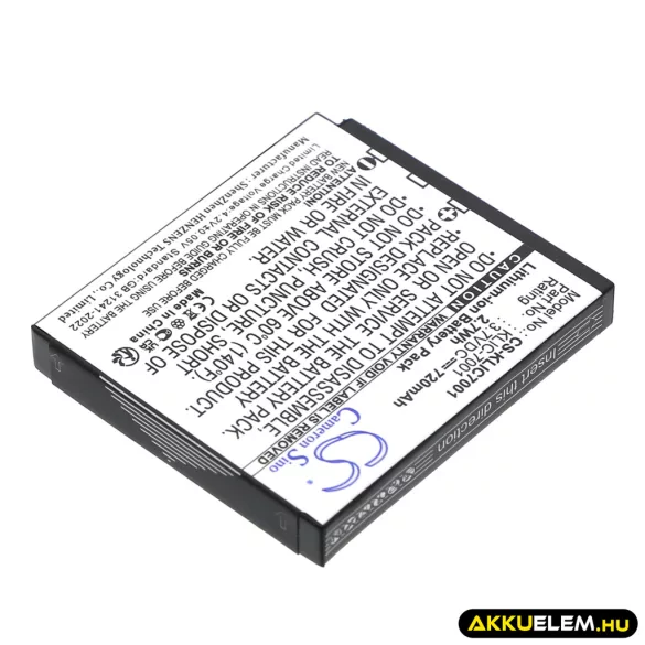 Utángyártott Kodak Kamera Li-ion akkumulátor 3.7V 720mAh KLIC-7001 KLIC-7001 - CameronSino