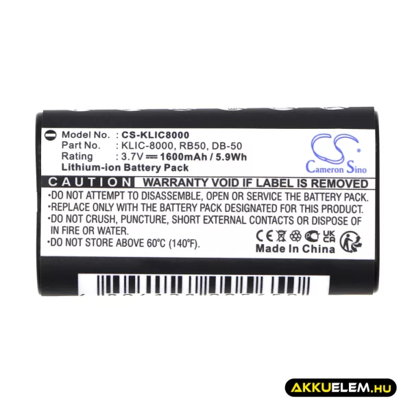 Utángyártott Medion Kamera Li-ion akkumulátor 3.7V 1600mAh - CameronSino