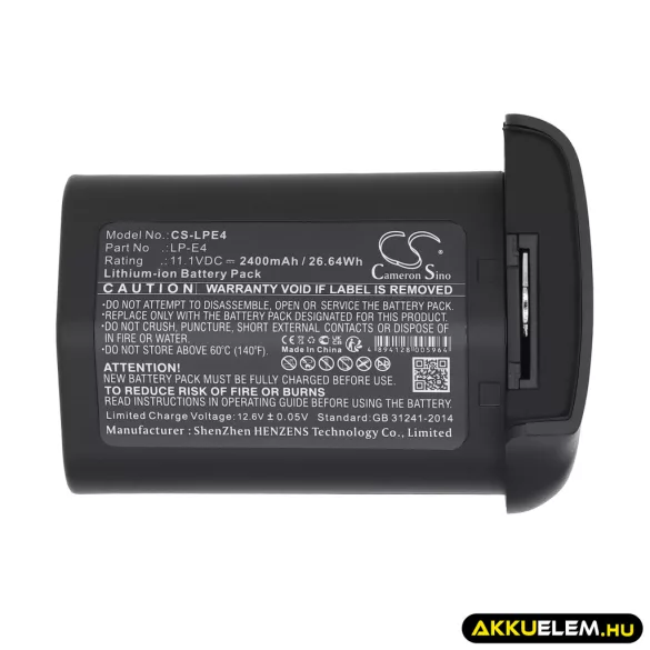 Utángyártott Canon Kamera Li-ion akkumulátor 11.1V 2400mAh LP-E4 LP-E4 - CameronSino