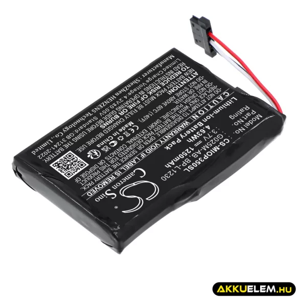 Utángyártott Navman GPS Li-ion akkumulátor 3.7V 1250mAh 541380530006, BL-LP1230/11-D00001U, 541380530005 541380530006, BL-LP1230/11-D00001U - CameronSino