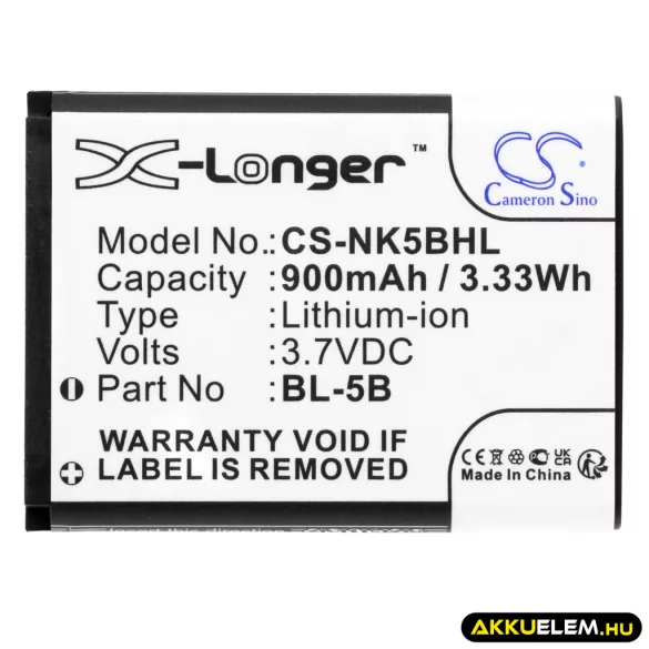 Utángyártott BLU mobil Li-ion akkumulátor 3.7V 900mAh N5B80T N5B80T - CameronSino