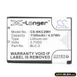Utángyártott Nokia mobil Li-ion akkumulátor 3.7V 1100mAh BLC-2, BLC-1, BMC-3 BLC-2, BLC-1 - CameronSino