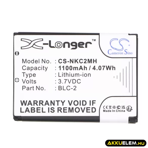 Utángyártott Nokia mobil Li-ion akkumulátor 3.7V 1100mAh BLC-2, BLC-1, BMC-3 BLC-2, BLC-1 - CameronSino