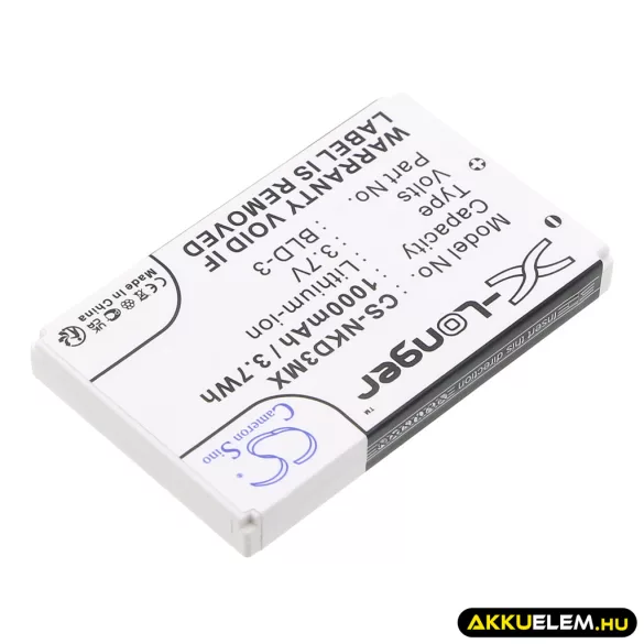 Utángyártott Nokia mobil Li-ion akkumulátor 3.7V 1000mAh BLD-3 BLD-3 - CameronSino