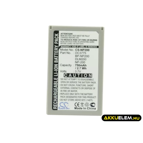 Utángyártott Minolta Kamera Li-ion akkumulátor 3.7V 750mAh NP-200 NP-200 - CameronSino