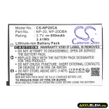 Utángyártott Casio Kamera Li-ion akkumulátor 3.7V 650mAh NP-20, NP-20DBA NP-20, NP-20DBA - CameronSino