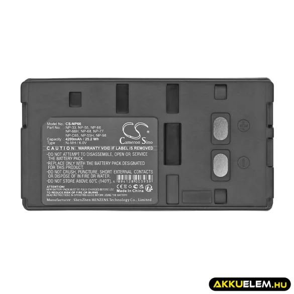 Utángyártott Schneider Kamera Ni-MH akkumulátor 6V 4200mAh - CameronSino