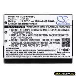 Utángyártott Ricoh Kamera Li-ion akkumulátor 3.7V 1800mAh DB-90 DB-90 - CameronSino