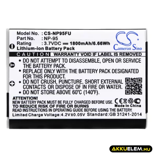 Utángyártott Ricoh Kamera Li-ion akkumulátor 3.7V 1800mAh DB-90 DB-90 - CameronSino