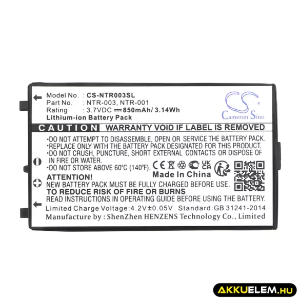 Utángyártott Nintendo Játékkonzol Li-ion akkumulátor 3.7V 850mAh NTR-003, NTR-001, BT-M12 NTR-003, NTR-001 - CameronSino