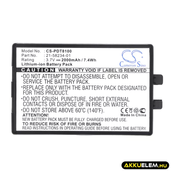Utángyártott Symbol Vonalkód szkenner Li-ion akkumulátor 3.7V 2000mAh 21-58234-01 21-58234-01 - CameronSino