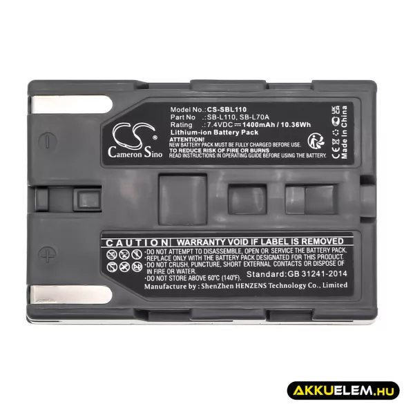Utángyártott Medion Kamera Li-ion akkumulátor 7.4V 1400mAh SB-L110 SB-L110 - CameronSino