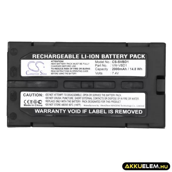 Utángyártott Hitachi Kamera Li-ion akkumulátor 7.4V 2000mAh M-BPL30, VM-BPL13, VM-BPL13A M-BPL30, VM-BPL13 - CameronSino