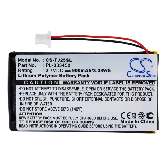 Utángyártott Sony PDA Li-Polymer akkumulátor 3.7V 900mAh PL-383450 PL-383450 - CameronSino