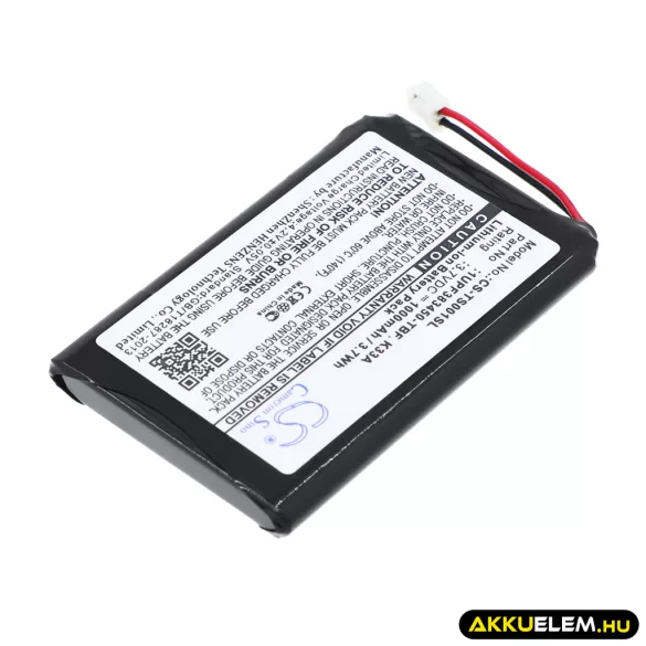 Utángyártott Toshiba Médialejátszó Li-ion akkumulátor 3.7V 1000mAh 1UPF383450-TBF, K33A, 1UPF383450-830 1UPF383450-TBF, K33A - CameronSino