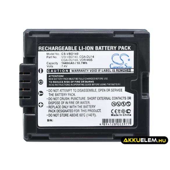 Utángyártott Hitachi Kamera Li-ion akkumulátor 7.4V 1440mAh BZ-BP14S, BZ-BP14SW, DZ-BP14S BZ-BP14S, BZ-BP14SW - CameronSino