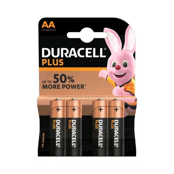Duracell Plus LR6 AA alkáli ceruzaelem  MN1500 4db/csomag (ár/csomag)