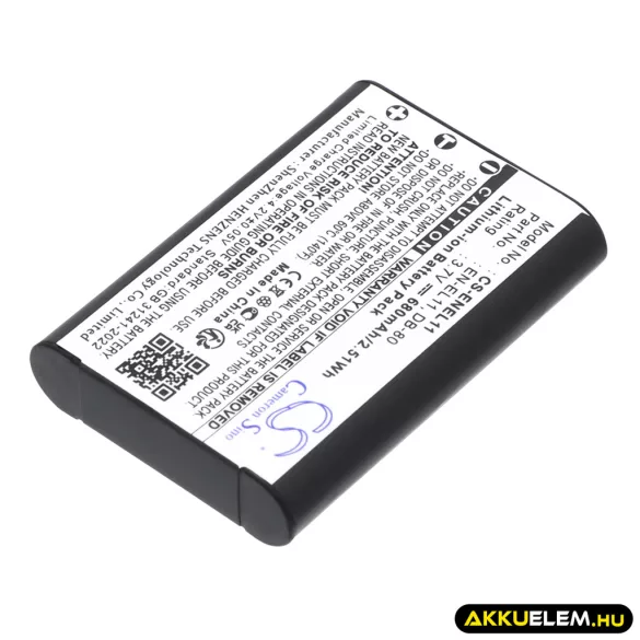 Utángyártott Sanyo Kamera Li-ion akkumulátor 3.7V 680mAh DB-L70, DB-L70A, DB-L70AU DB-L70, DB-L70A - CameronSino