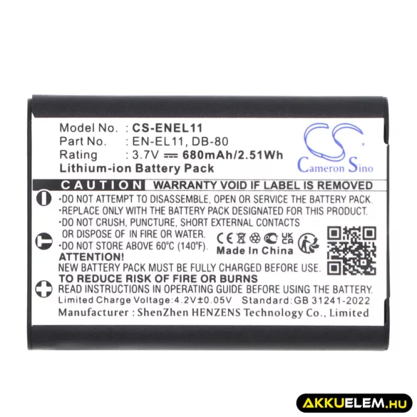 Utángyártott Sanyo Kamera Li-ion akkumulátor 3.7V 680mAh DB-L70, DB-L70A, DB-L70AU DB-L70, DB-L70A - CameronSino