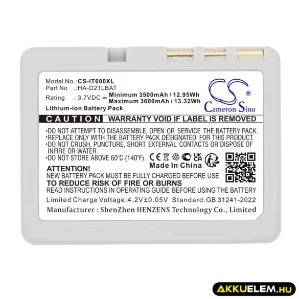 Utángyártott Casio Vonalkód szkenner Li-ion akkumulátor 3.7V 3600mAh CA60L1-G, CA60L4-G, HA-020LBAT CA60L1-G, CA60L4-G - CameronSino