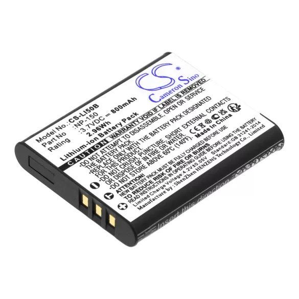 Utángyártott Olympus Kamera Li-ion akkumulátor 3.7V 800mAh LI-50B LI-50B - CameronSino