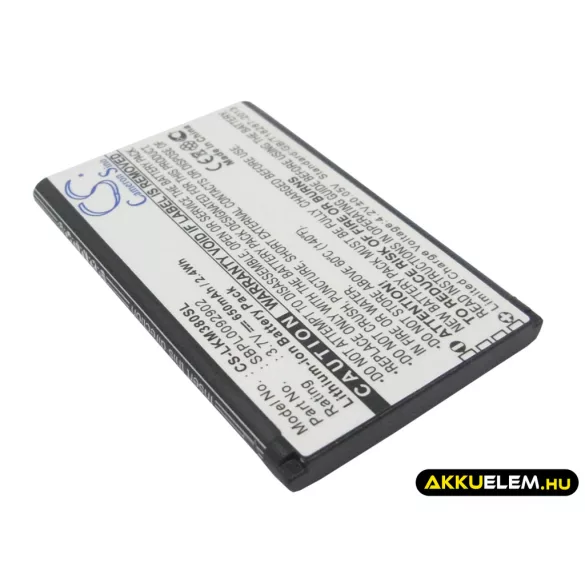 Utángyártott LG mobil Li-ion akkumulátor 3.7V 650mAh LGIP-330GP, SBPL0092902, SBPL0089001 LGIP-330GP, SBPL0092902 - CameronSino