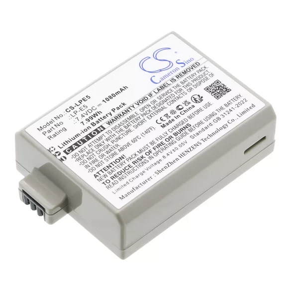 Utángyártott Canon Kamera Li-ion akkumulátor 7.4V 1080mAh LP-E5 LP-E5 - CameronSino