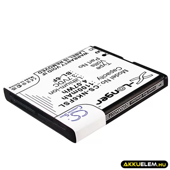 Utángyártott Nokia mobil Li-ion akkumulátor 3.7V 1100mAh BL-6F BL-6F - CameronSino