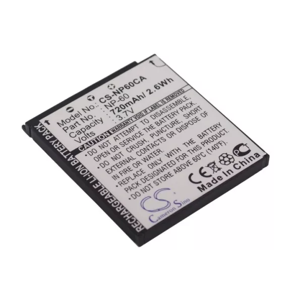 Utángyártott Casio Kamera Li-ion akkumulátor 3.7V 720mAh NP-60 NP-60 - CameronSino