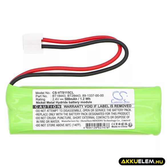 Utángyártott V Tech Vezeték nélküli telefon Ni-MH akkumulátor 2.4V 500mAh 89-1337-00-00, BT18443, BT28443 89-1337-00-00, BT18443 - CameronSino