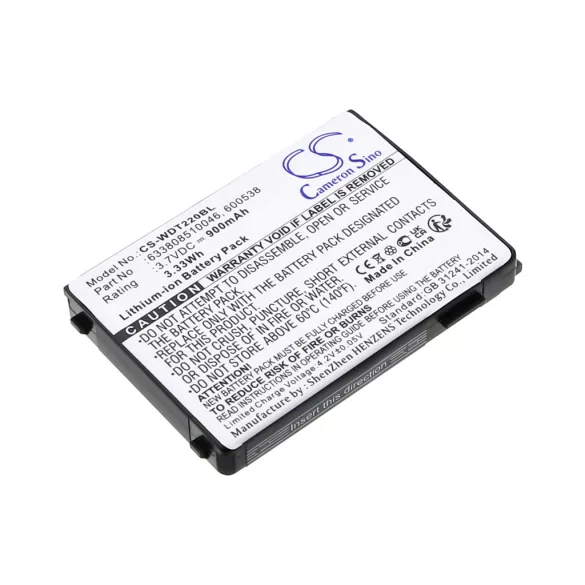 Utángyártott Unitech Vonalkód szkenner Li-ion akkumulátor 3.7V 900mAh 633808510046, 600538, 4006-0319 633808510046, 600538 - CameronSino