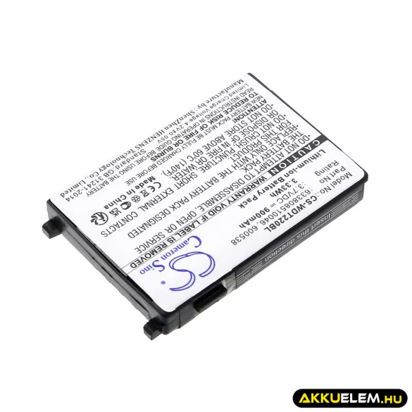 Utángyártott Unitech Vonalkód szkenner Li-ion akkumulátor 3.7V 900mAh 633808510046, 600538, 4006-0319 633808510046, 600538 - CameronSino