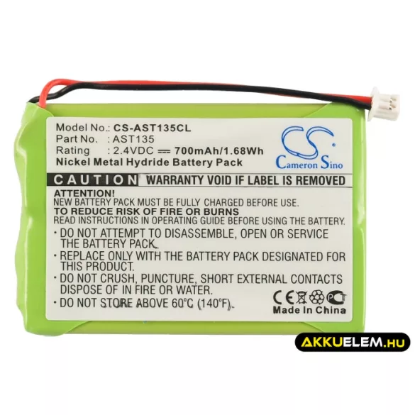 Utángyártott Ascom Vezeték nélküli telefon Ni-MH akkumulátor 2.4V 700mAh - CameronSino