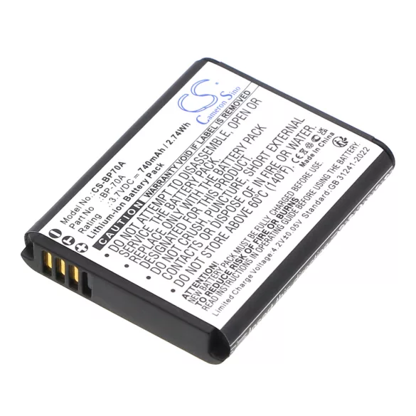 Utángyártott Samsung Kamera Li-ion akkumulátor 3.7V 740mAh BP-70A, EA-BP70A, BP-70EP BP-70A, EA-BP70A - CameronSino