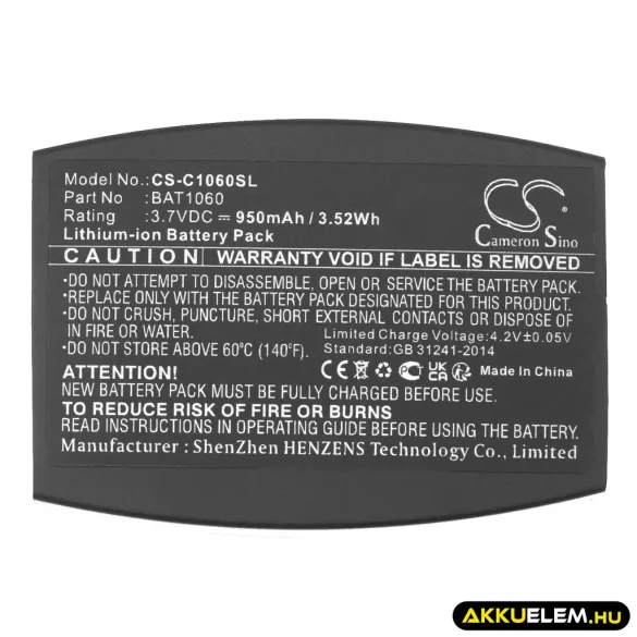Utángyártott 3M Vezeték nélküli fejhallgató Li-ion akkumulátor 3.7V 950mAh BAT1060, XT-1, CP-SN3M BAT1060, XT-1 - CameronSino
