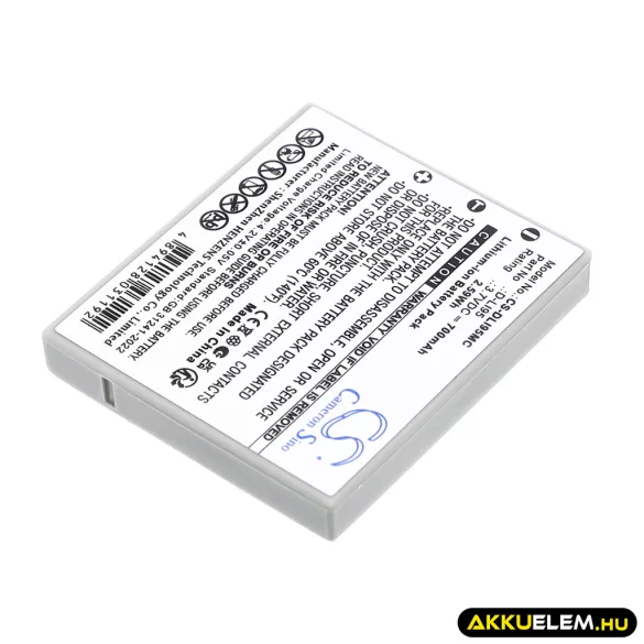 Utángyártott Pentax Kamera Li-ion akkumulátor 3.7V 700mAh D-LI95 D-LI95 - CameronSino